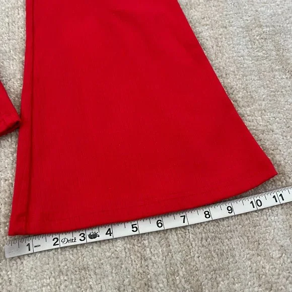 NWT Tiger Mist Rocas Zip Up Crop Flare Pants M Red - Picture 6 of 12